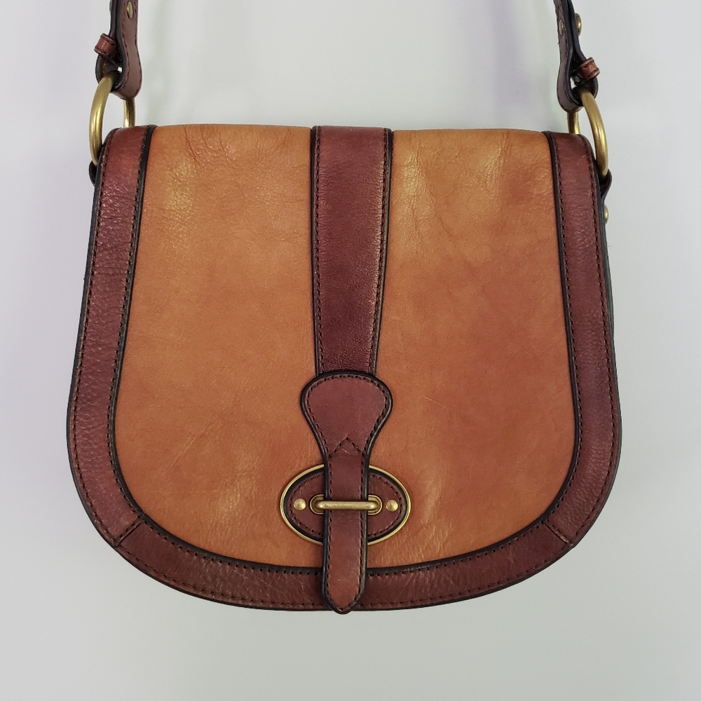 Fossil Brown Leather Satchel Purse, Crossbody Bag